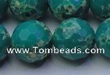 CDE2568 15.5 inches 22mm faceted round dyed sea sediment jasper beads