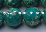 CDE2569 15.5 inches 24mm faceted round dyed sea sediment jasper beads