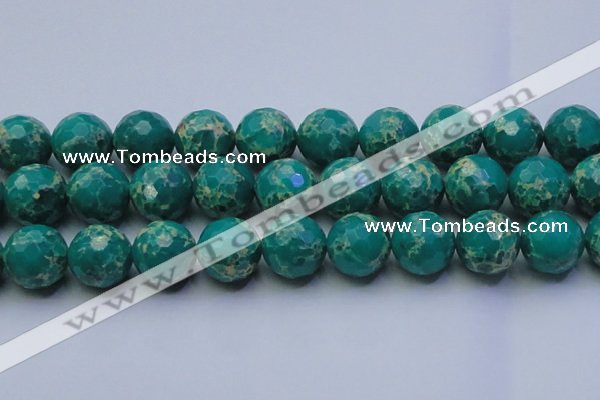 CDE2569 15.5 inches 24mm faceted round dyed sea sediment jasper beads