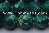 CDE2571 15.5 inches 14mm faceted round dyed sea sediment jasper beads