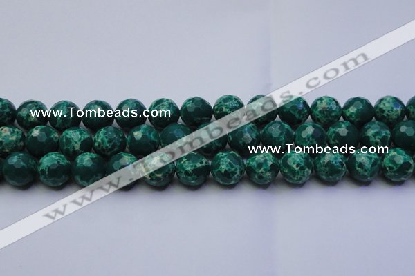 CDE2571 15.5 inches 14mm faceted round dyed sea sediment jasper beads