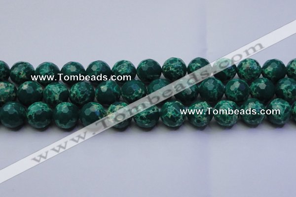 CDE2572 15.5 inches 16mm faceted round dyed sea sediment jasper beads