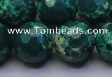 CDE2573 15.5 inches 18mm faceted round dyed sea sediment jasper beads