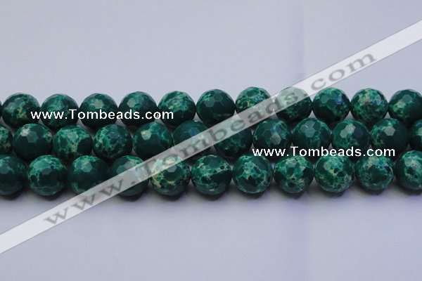 CDE2573 15.5 inches 18mm faceted round dyed sea sediment jasper beads