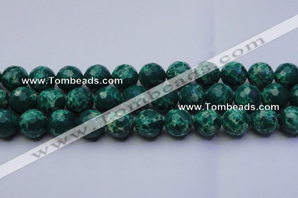 CDE2573 15.5 inches 18mm faceted round dyed sea sediment jasper beads