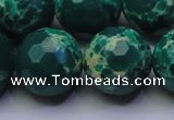 CDE2574 15.5 inches 20mm faceted round dyed sea sediment jasper beads