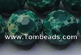 CDE2576 15.5 inches 24mm faceted round dyed sea sediment jasper beads