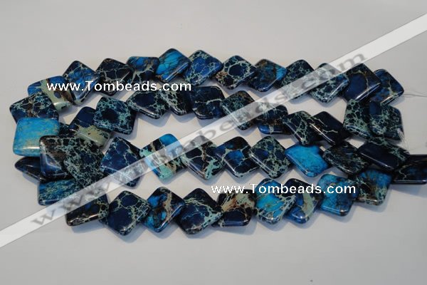 CDE258 15.5 inches 20*20mm diamond dyed sea sediment jasper beads