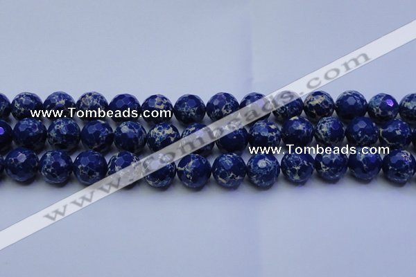CDE2580 15.5 inches 16mm faceted round dyed sea sediment jasper beads