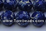 CDE2581 15.5 inches 18mm faceted round dyed sea sediment jasper beads