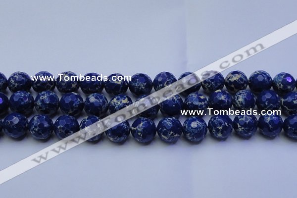 CDE2581 15.5 inches 18mm faceted round dyed sea sediment jasper beads