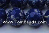 CDE2583 15.5 inches 22mm faceted round dyed sea sediment jasper beads