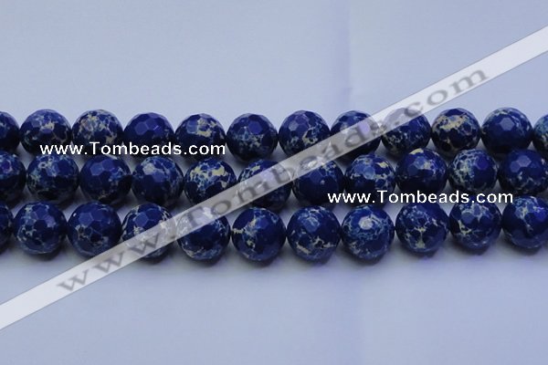 CDE2583 15.5 inches 22mm faceted round dyed sea sediment jasper beads