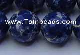 CDE2584 15.5 inches 24mm faceted round dyed sea sediment jasper beads