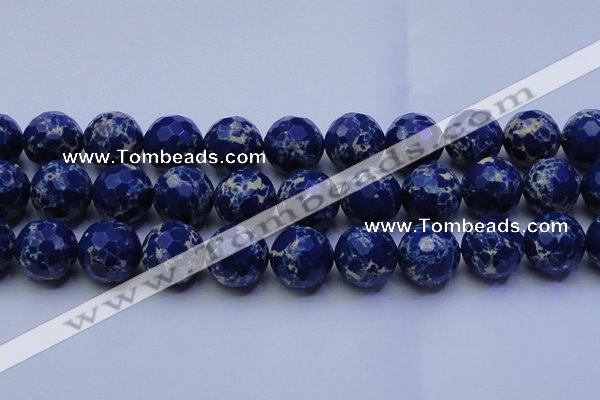 CDE2584 15.5 inches 24mm faceted round dyed sea sediment jasper beads