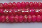 CDE2608 15.5 inches 5*8mm rondelle dyed sea sediment jasper beads