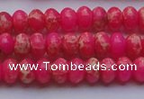 CDE2609 15.5 inches 7*10mm rondelle dyed sea sediment jasper beads