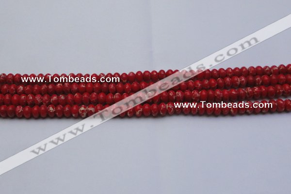 CDE2616 15.5 inches 5*8mm rondelle dyed sea sediment jasper beads