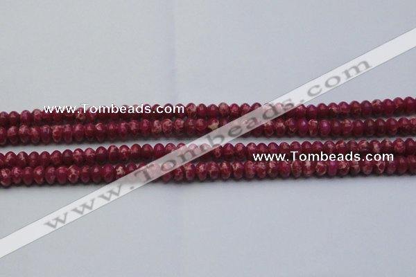 CDE2624 15.5 inches 5*8mm rondelle dyed sea sediment jasper beads