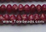 CDE2627 15.5 inches 10*14mm rondelle dyed sea sediment jasper beads