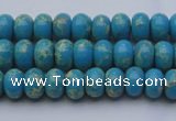 CDE2648 15.5 inches 5*8mm rondelle dyed sea sediment jasper beads