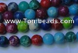 CDE2688 15.5 inches 4mm round mixed color sea sediment jasper beads