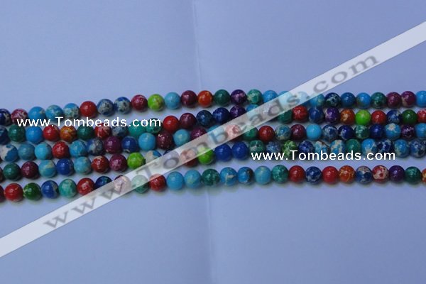 CDE2689 15.5 inches 6mm round mixed color sea sediment jasper beads