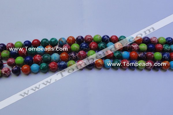 CDE2690 15.5 inches 8mm round mixed color sea sediment jasper beads