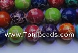 CDE2691 15.5 inches 10mm round mixed color sea sediment jasper beads