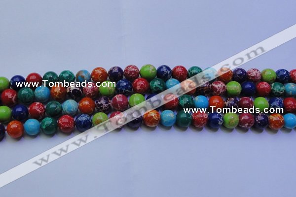 CDE2691 15.5 inches 10mm round mixed color sea sediment jasper beads