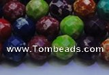 CDE2697 10mm faceted round mixed color sea sediment jasper beads