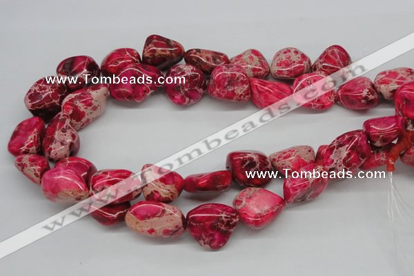 CDE27 15.5 inches 20*25mm nuggets dyed sea sediment jasper beads