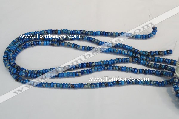 CDE273 15.5 inches 3*6mm rondelle dyed sea sediment jasper beads