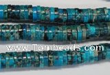 CDE276 15.5 inches 2*8mm heishi dyed sea sediment jasper beads