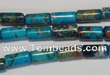 CDE279 15.5 inches 6*12mm tube dyed sea sediment jasper beads