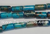 CDE279 15.5 inches 6*12mm tube dyed sea sediment jasper beads