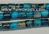 CDE280 15.5 inches 8*8mm tube dyed sea sediment jasper beads