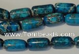 CDE285 15.5 inches 8*16mm column dyed sea sediment jasper beads