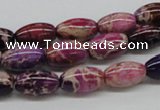 CDE30 15.5 inches 8*12mm rice dyed sea sediment jasper beads