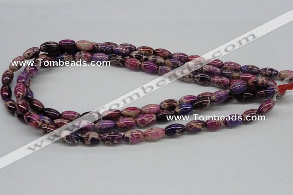 CDE30 15.5 inches 8*12mm rice dyed sea sediment jasper beads