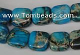 CDE300 15.5 inches 14*14mm square dyed sea sediment jasper beads