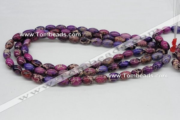 CDE31 15.5 inches 10*14mm rice dyed sea sediment jasper beads