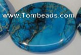 CDE321 15.5 inches 40*50mm oval dyed sea sediment jasper beads