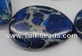 CDE327 15.5 inches 30*40mm flat teardrop dyed sea sediment jasper beads