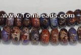 CDE371 15.5 inches 6*10mm rondelle dyed sea sediment jasper beads