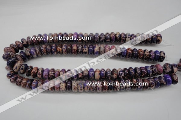 CDE373 15.5 inches 7*14mm rondelle dyed sea sediment jasper beads