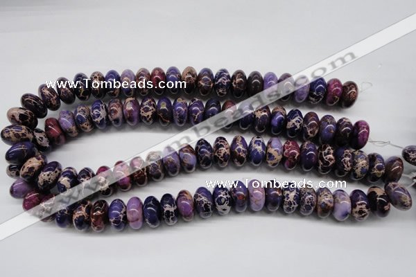 CDE374 15.5 inches 8*16mm rondelle dyed sea sediment jasper beads