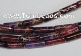 CDE376 15.5 inches 4*12mm tube dyed sea sediment jasper beads