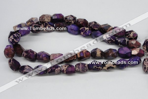 CDE38 15.5 inches 14*18mm faceted nuggets dyed sea sediment jasper beads