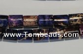 CDE380 15.5 inches 8*10mm tube dyed sea sediment jasper beads